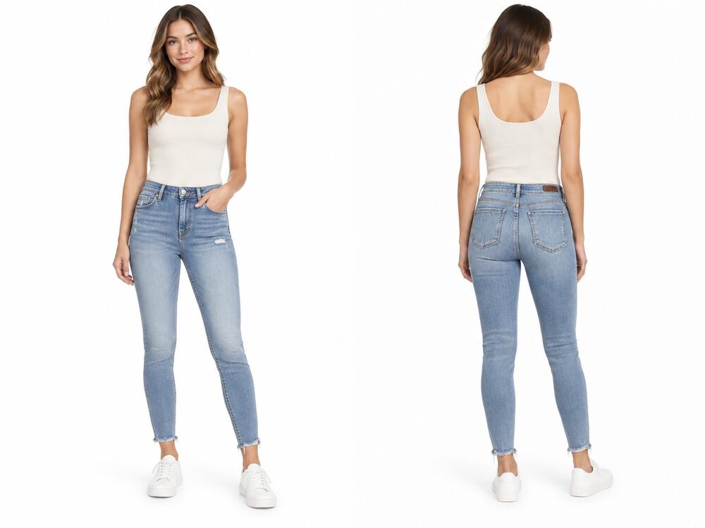 KUT from the Kloth Women's 12 Fab Ab Toothpick Skinny Jeans High Rise Distressed